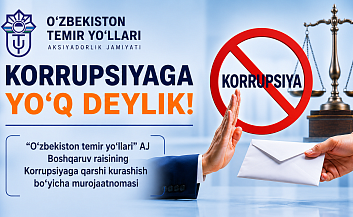 “O‘zbekiston temir yo‘llari” AJ boshqaruv raisi Zufar G‘iyasovich Narzullayevning  Jamiyat xodimlariga MUROJAATI